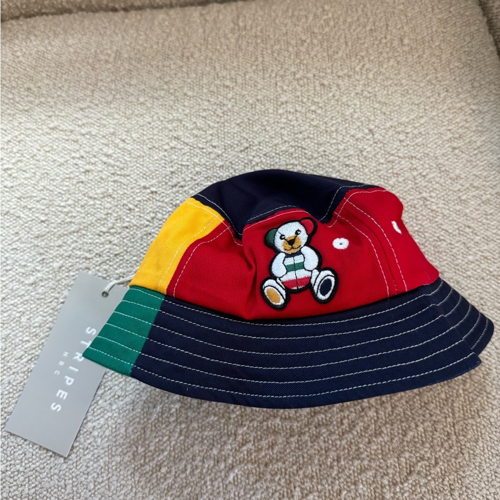 Hudson’s Bay HBC Stripes Baby's Colourblock Bear Patch Bucket Hat 12-24 Months